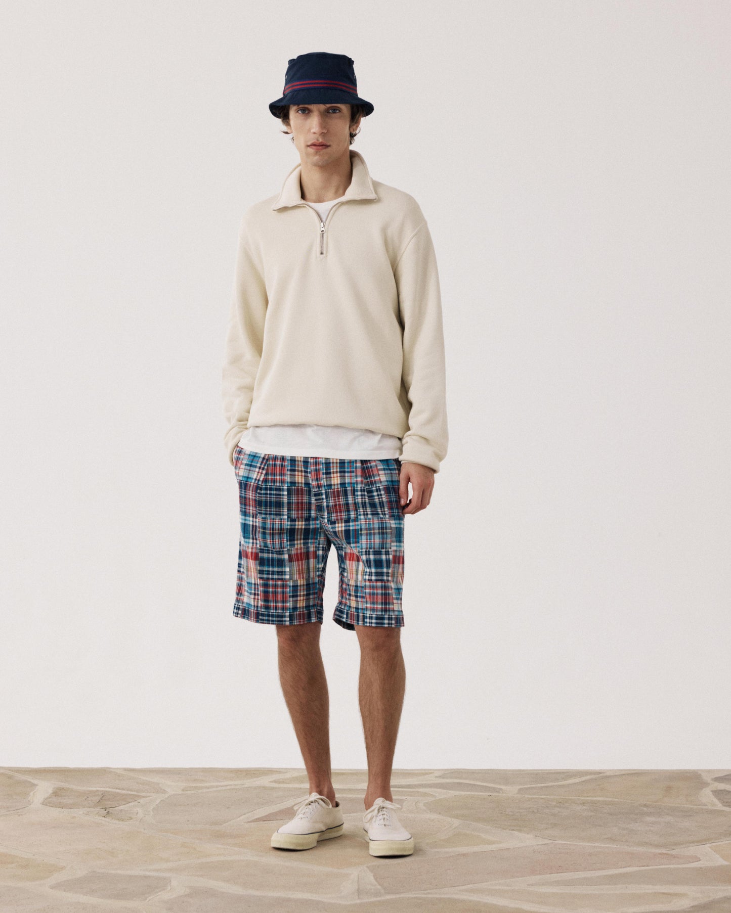 Zipper Men's Vanilla Cotton Sweatshirt