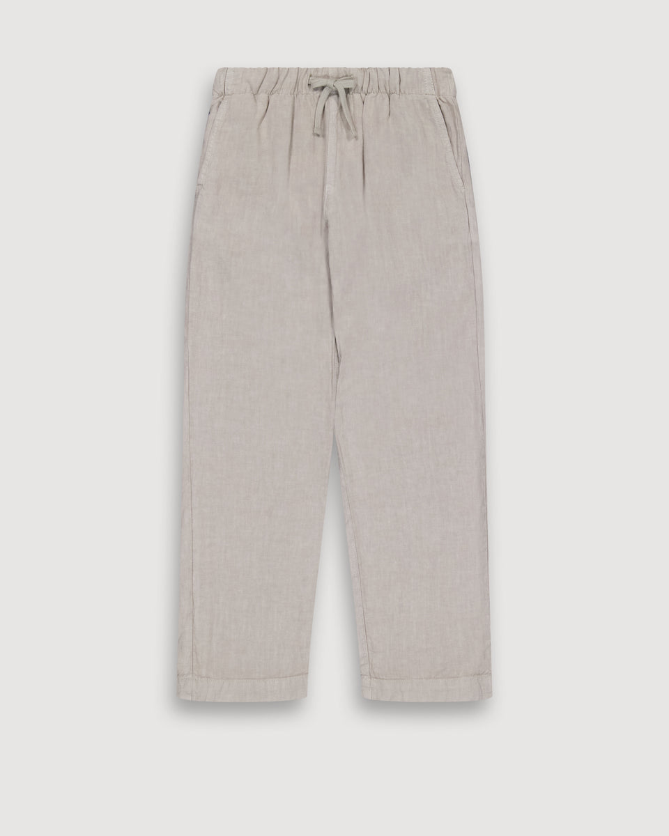 Pantalon Garçon en Lin Vert Sauge Joggy - Image principale