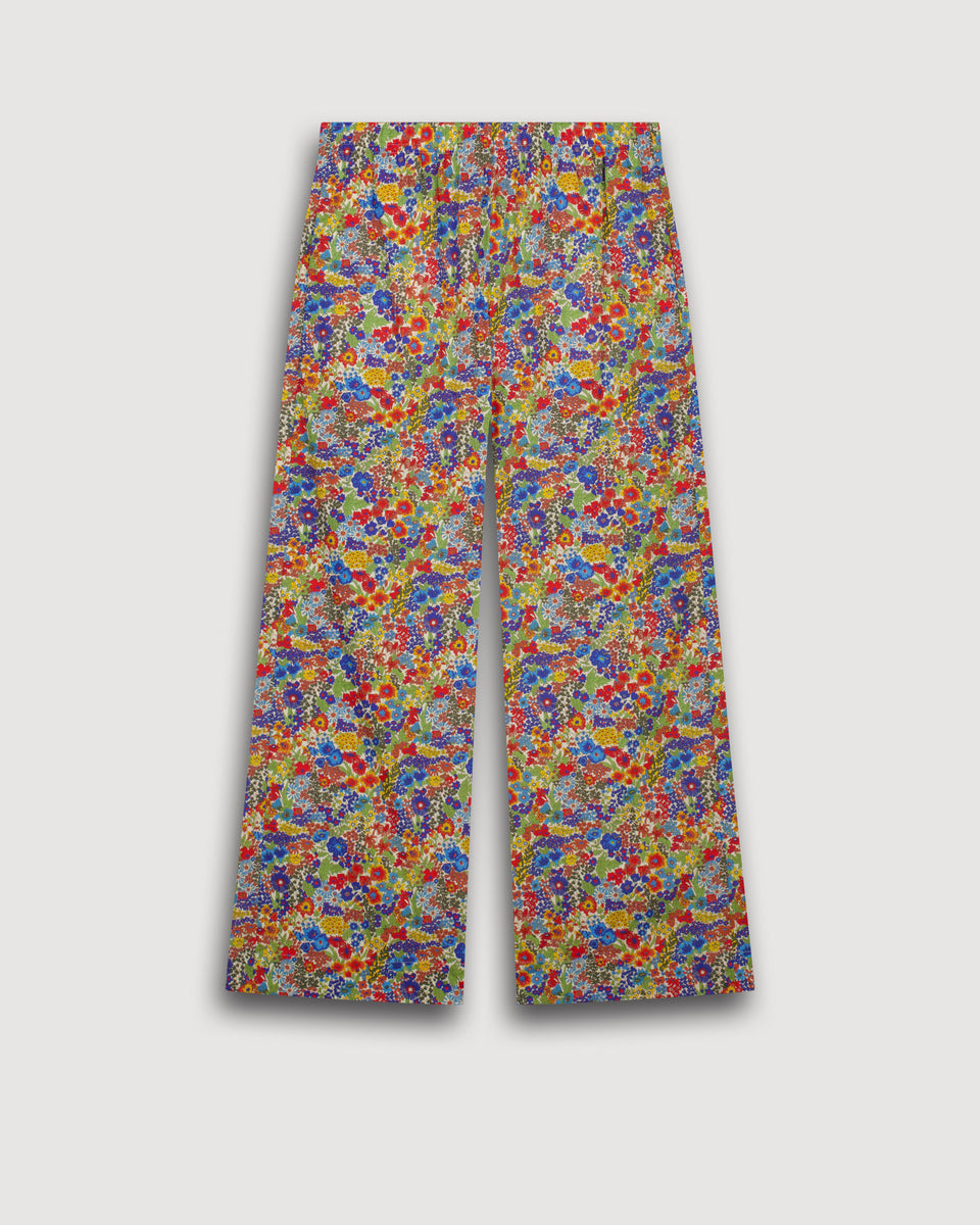 Pantalon Femme en Coton Imprimé Liberty Multicouleur Palerme - Image 3