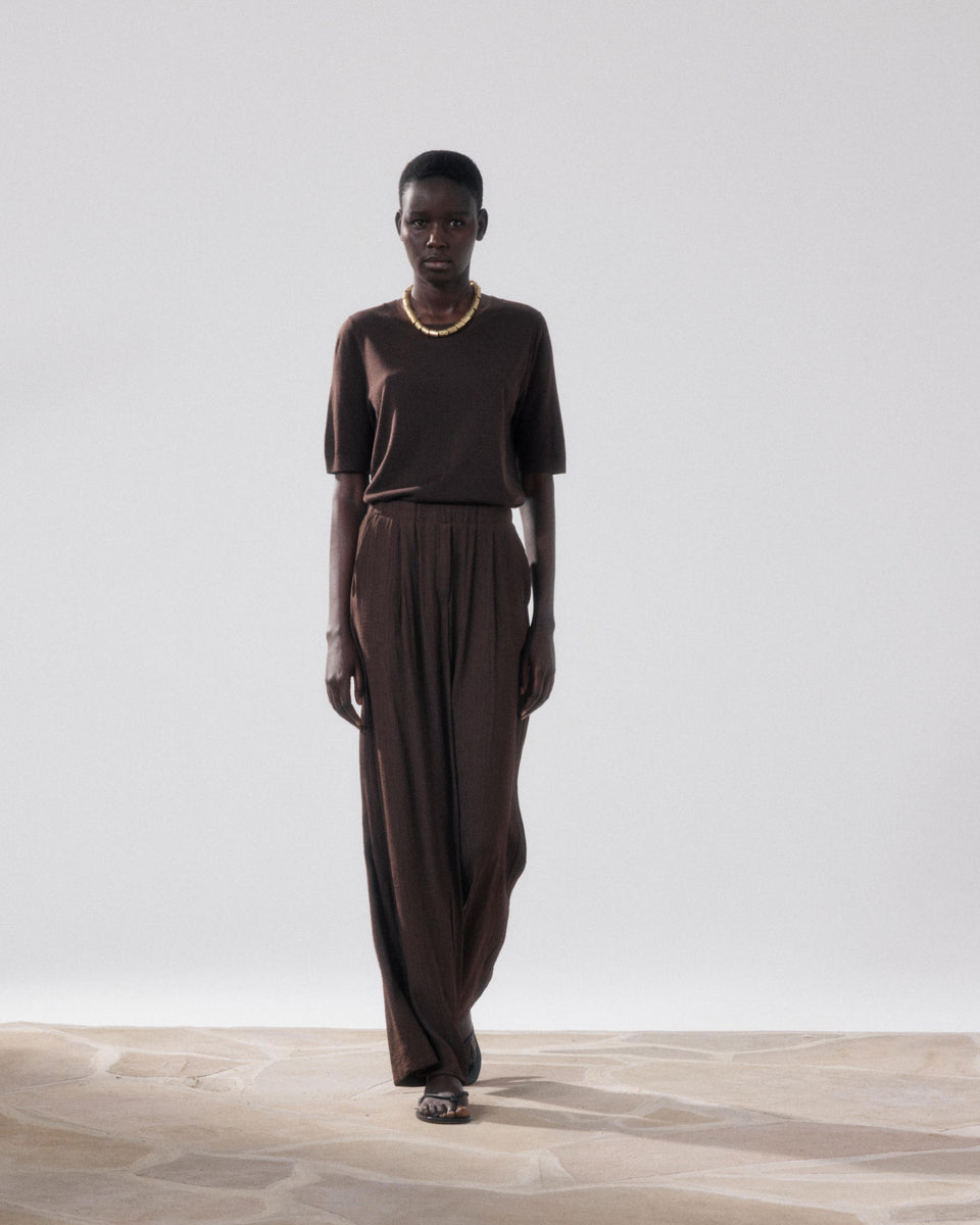 Paysage Women's Brown Cotton Pants - Image alternative