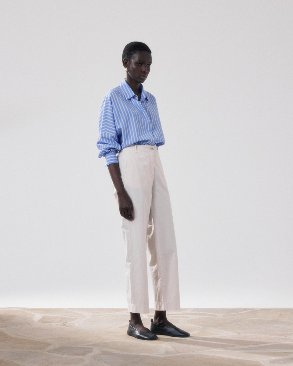 Pantaloni Donne Popeline Beige Perf - Image alternative