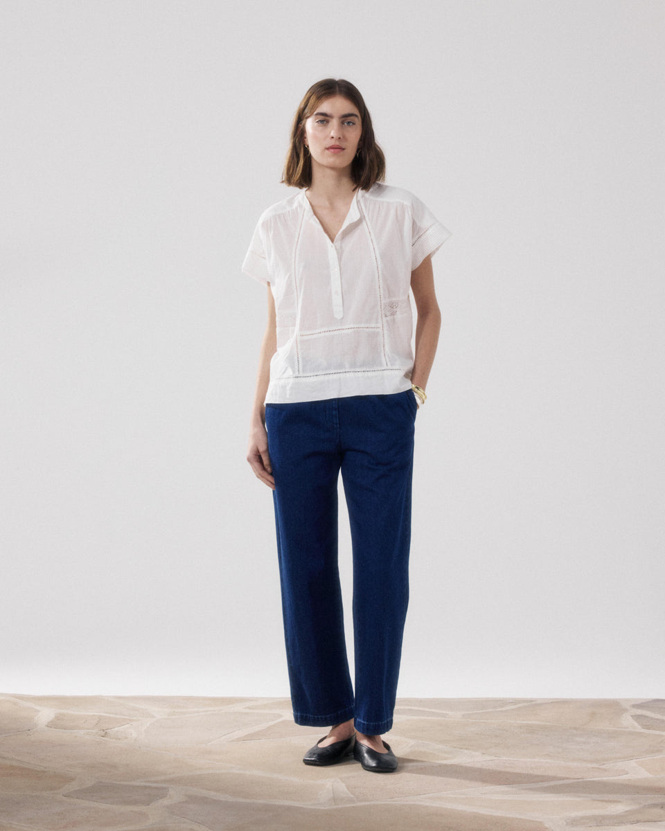 Pantaloni Donne Cotone Blu Peyo - Image alternative