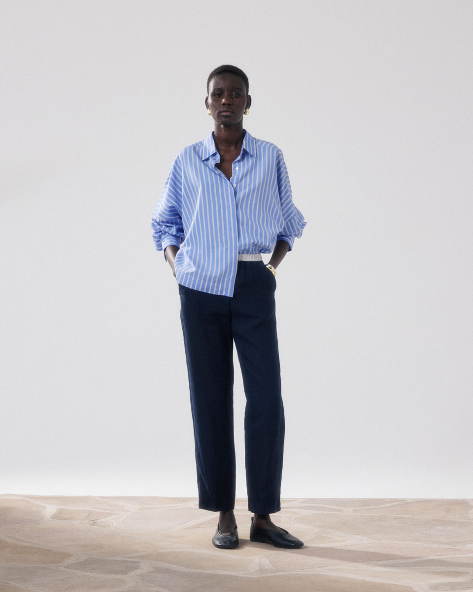 Pirol Women's Bleu Nuit Linen Pants - Image principale