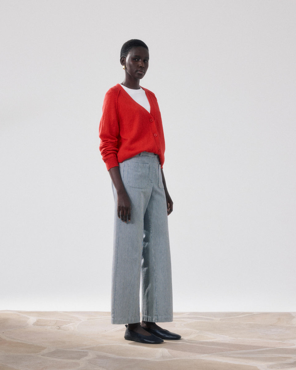 Pantalones Mujer en Algodón Blanco & azul Poli - Image alternative