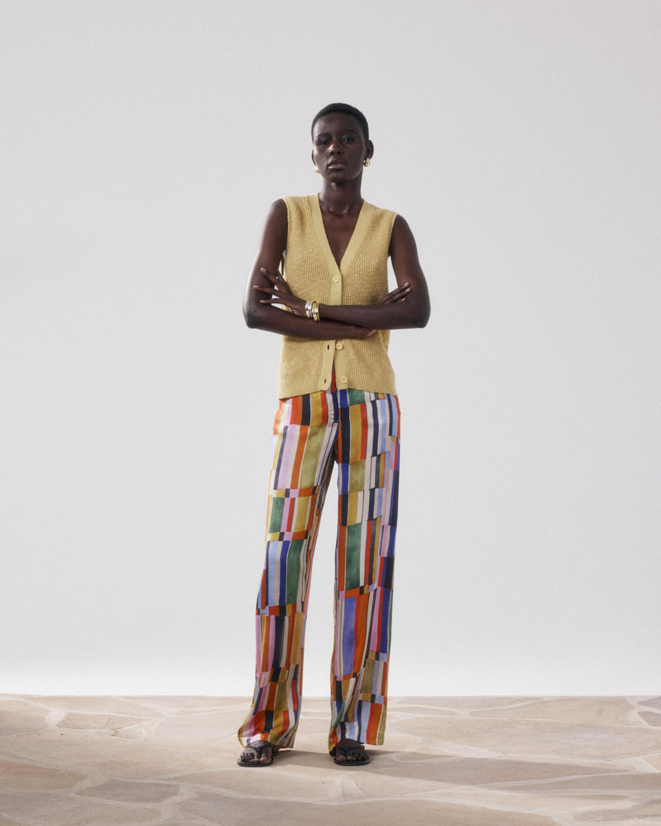 Pantaloni Donne Viscosa Stampata Multicouleur Positano - Image principale