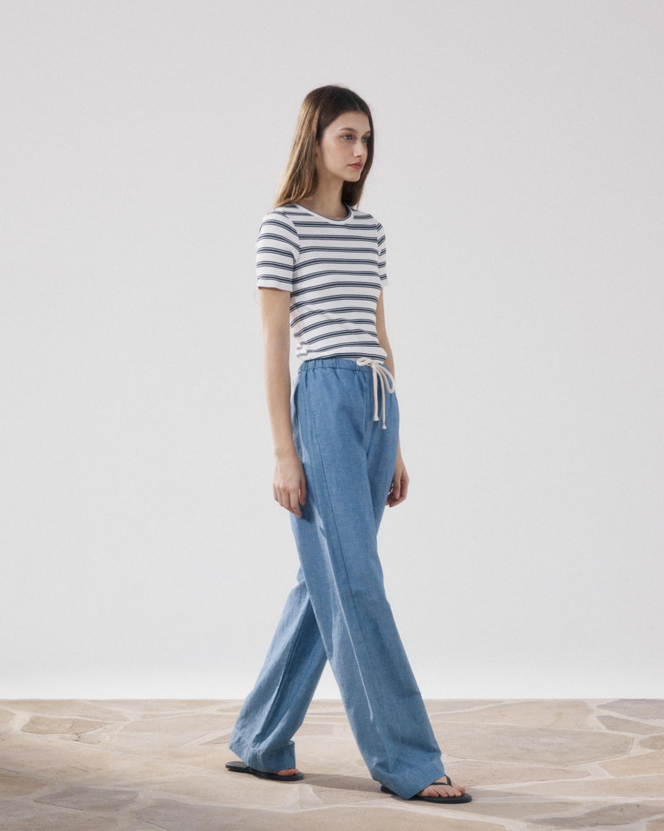 Pantalones Mujer en Algodón & Lino Azul vaquero Pulam - Image alternative