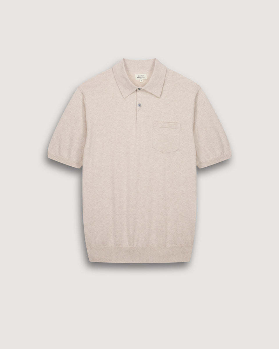 Polo Homme en maille Coton Supima & Cachemire Beige - Image 3