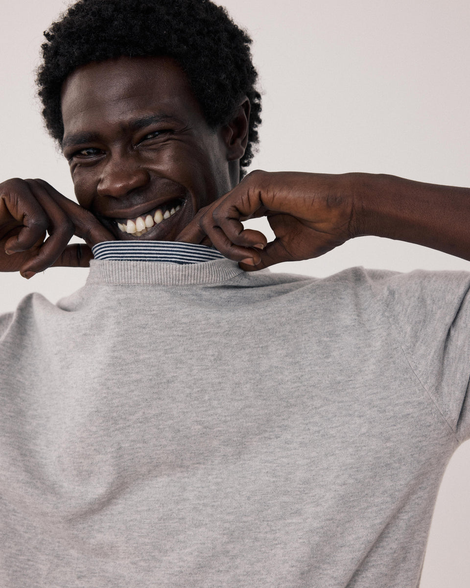 Pull Homme en Supima & Cachemire Gris - Image alternative