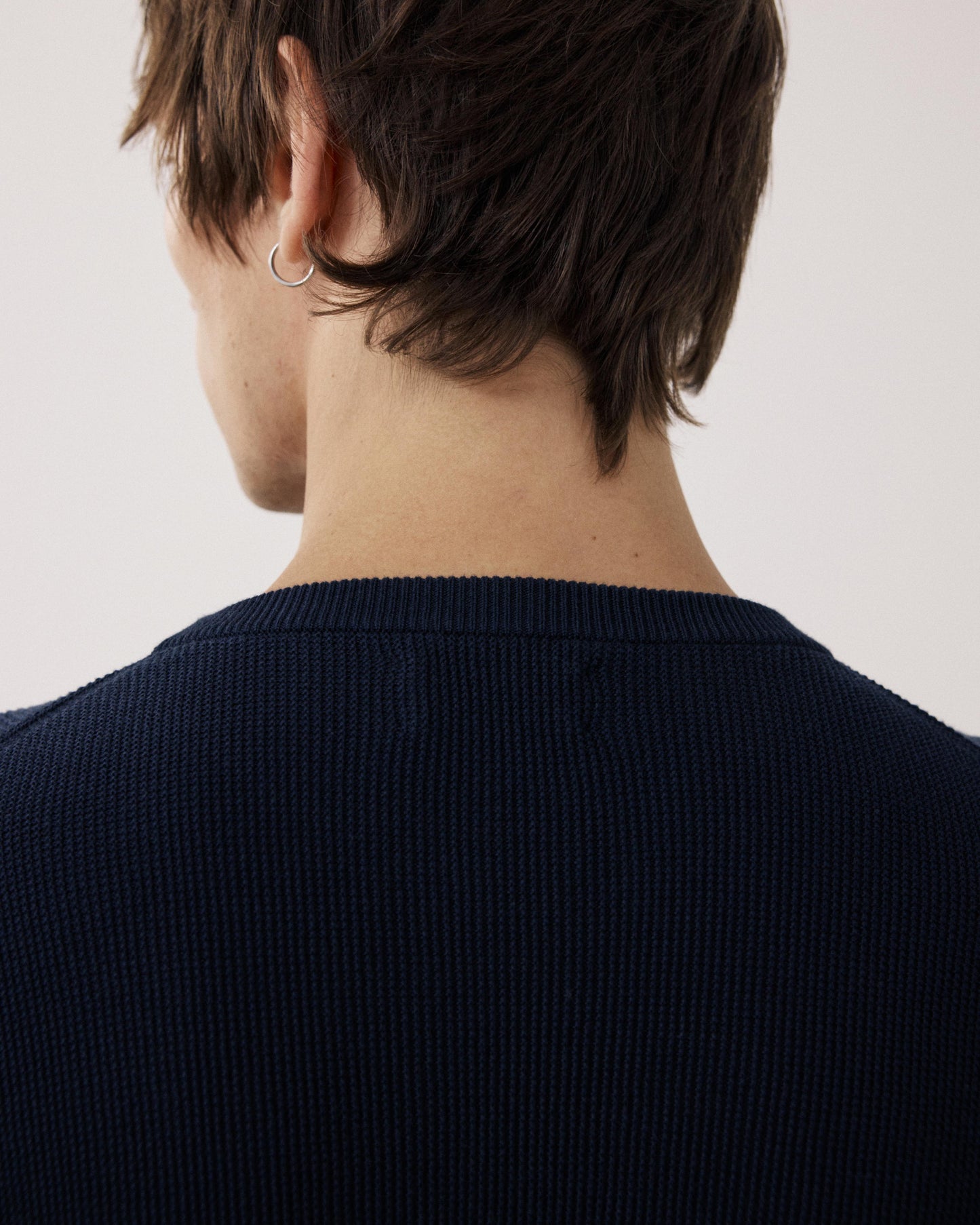 Jersey de hombre de Algodón Piqué azul noche BFQ9315-02