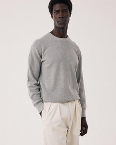 Jersey de hombre de Algodón Piqué gris jaspeado BFQ9315-04