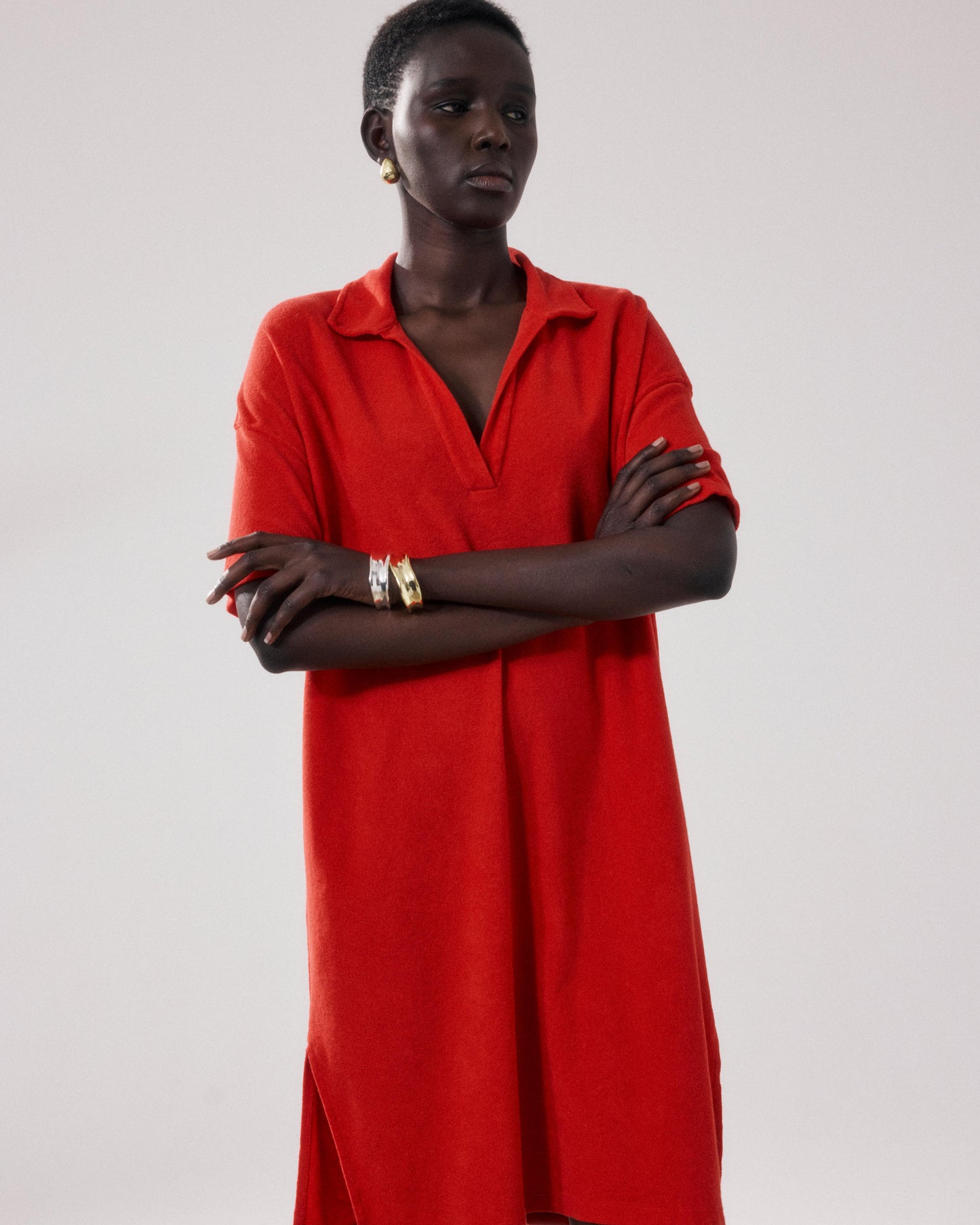 Women's Red Terry Cloth Dress Tulba BFQV510-05