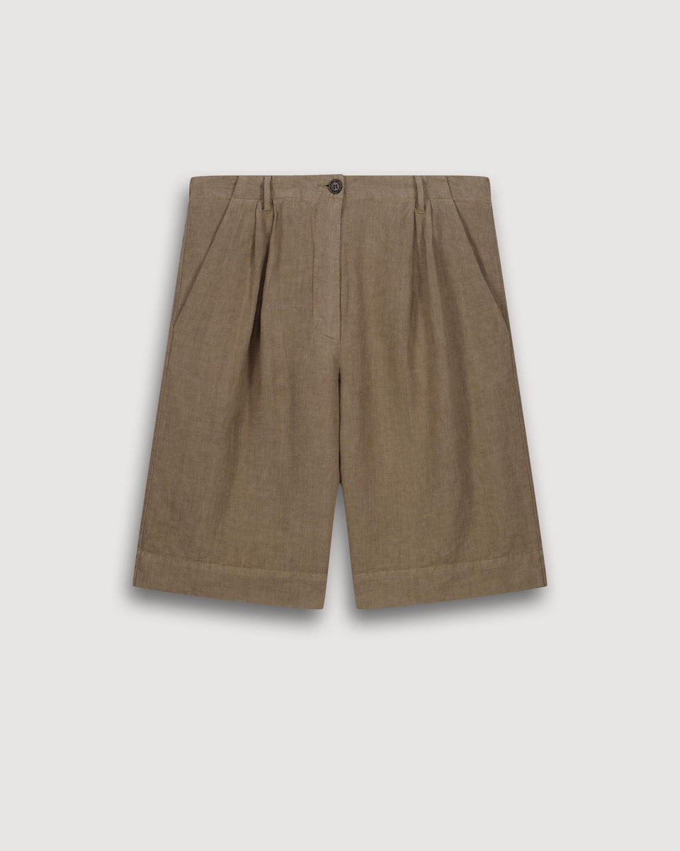 Short Femme en Lin Khaki Sterling - Image 3