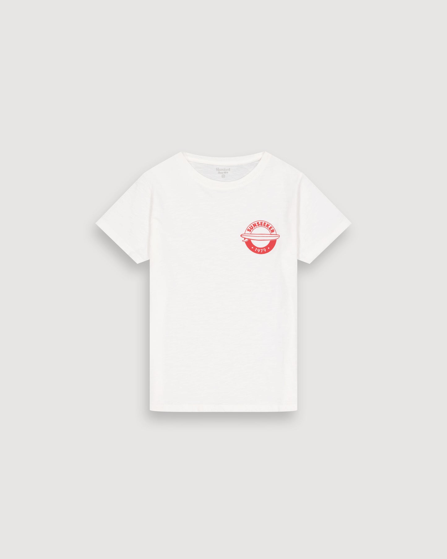 T-Shirt Garçon en Coton Slub Ecru Longboard Kid BFTAC302-01