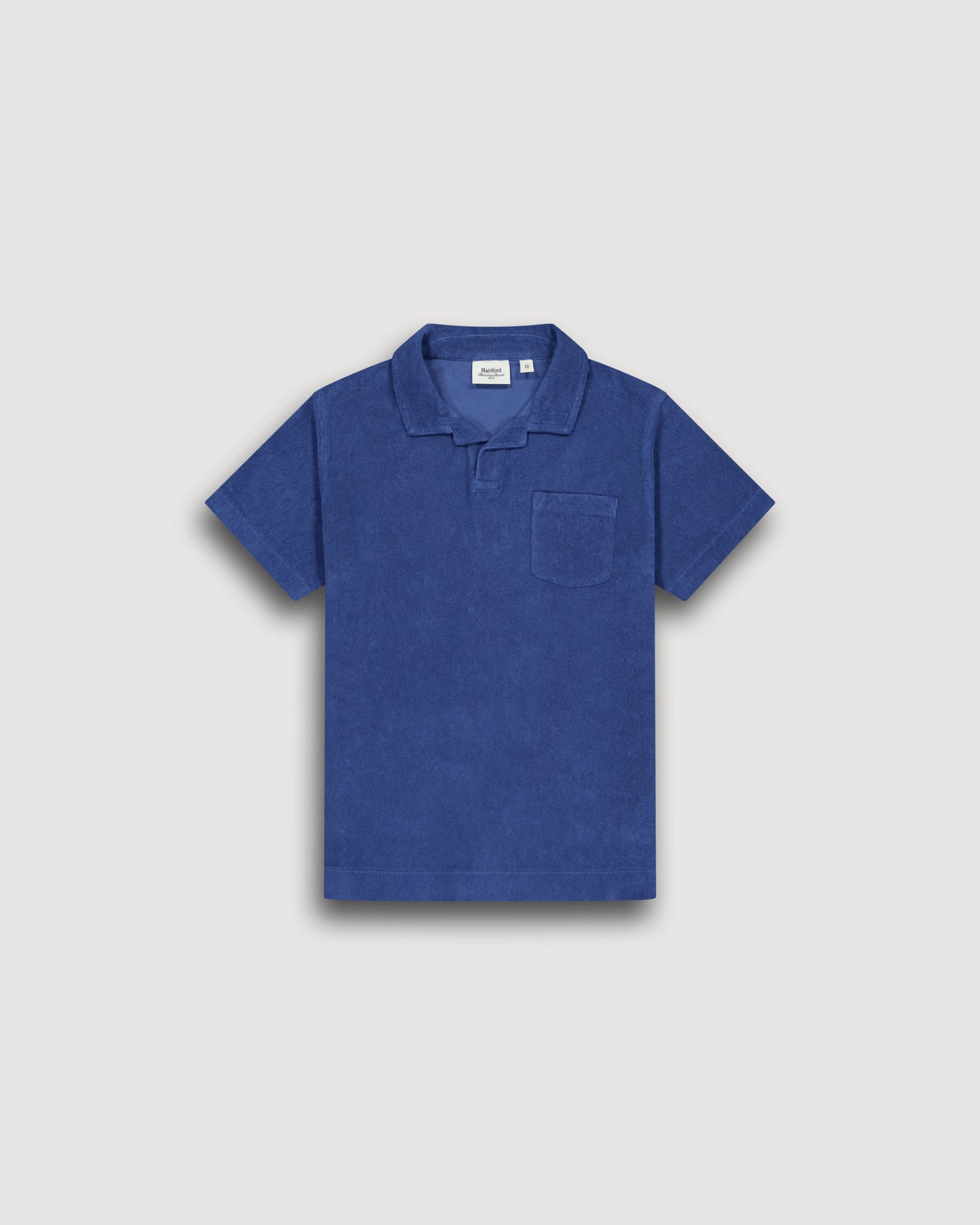 Polo Garçon en Eponge Bleu Denim Bouclette BFTAJ306-05