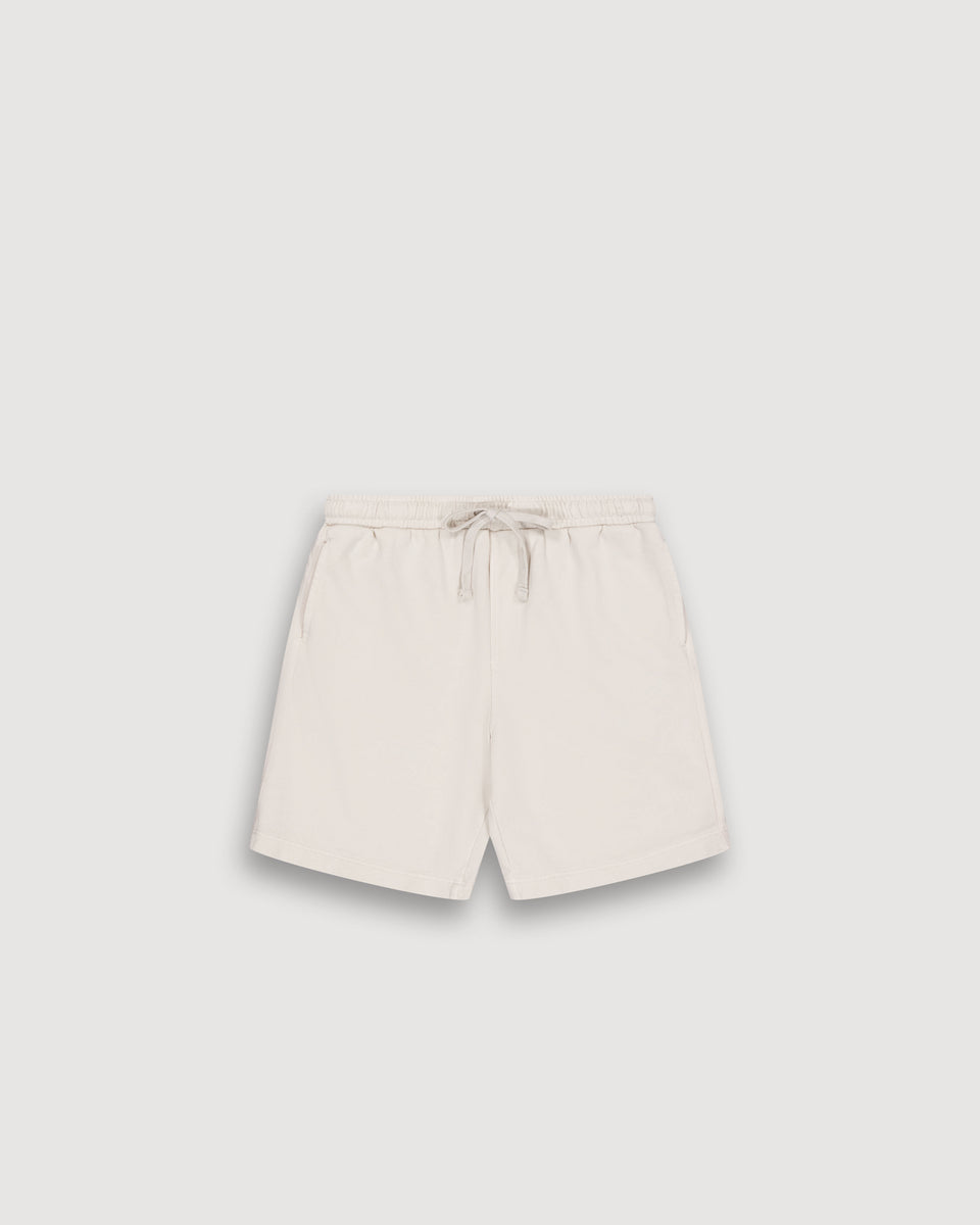 Korte jongensshort in beige Slubkatoen - Image principale