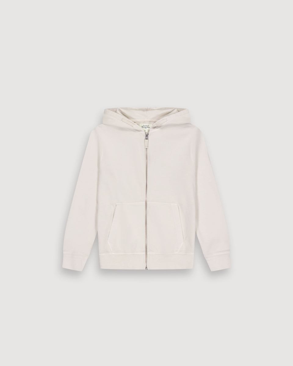 Hoody Rits Sweatshirt jongens Beige Slubkatoen - Image principale