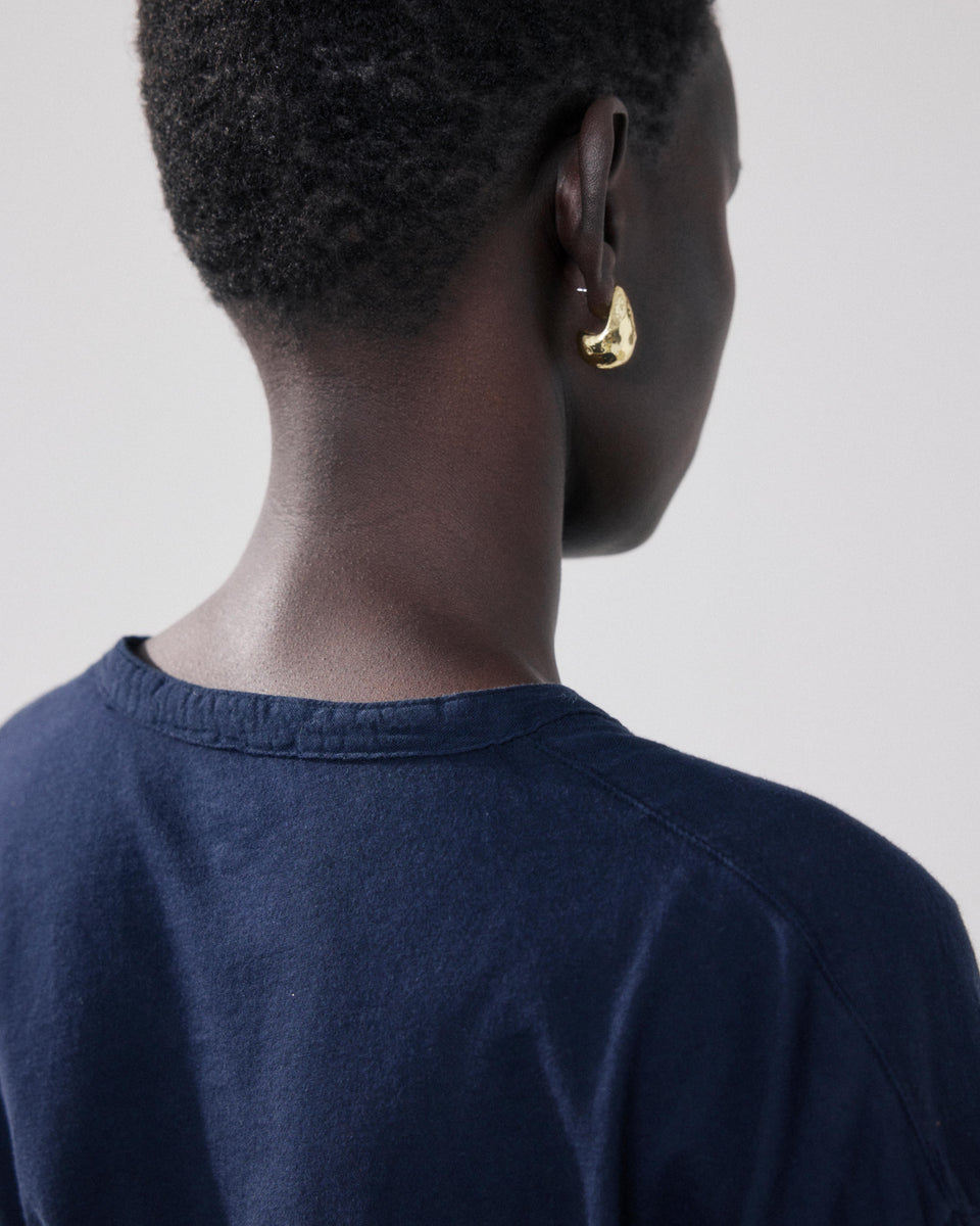 T-Shirt Femme en Coton Bi-Matière Bleu Nuit Tuanne - Image 3