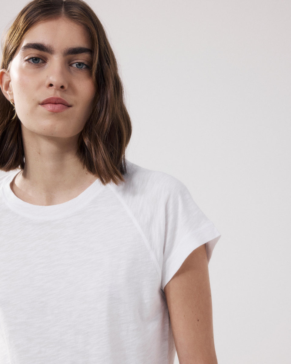 Teodal Women's White Slub Cotton T-shirt - Image alternative