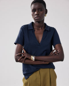 Women's Slub Cotton T-shirt in Midnight Blue Tunage BFTM502-07