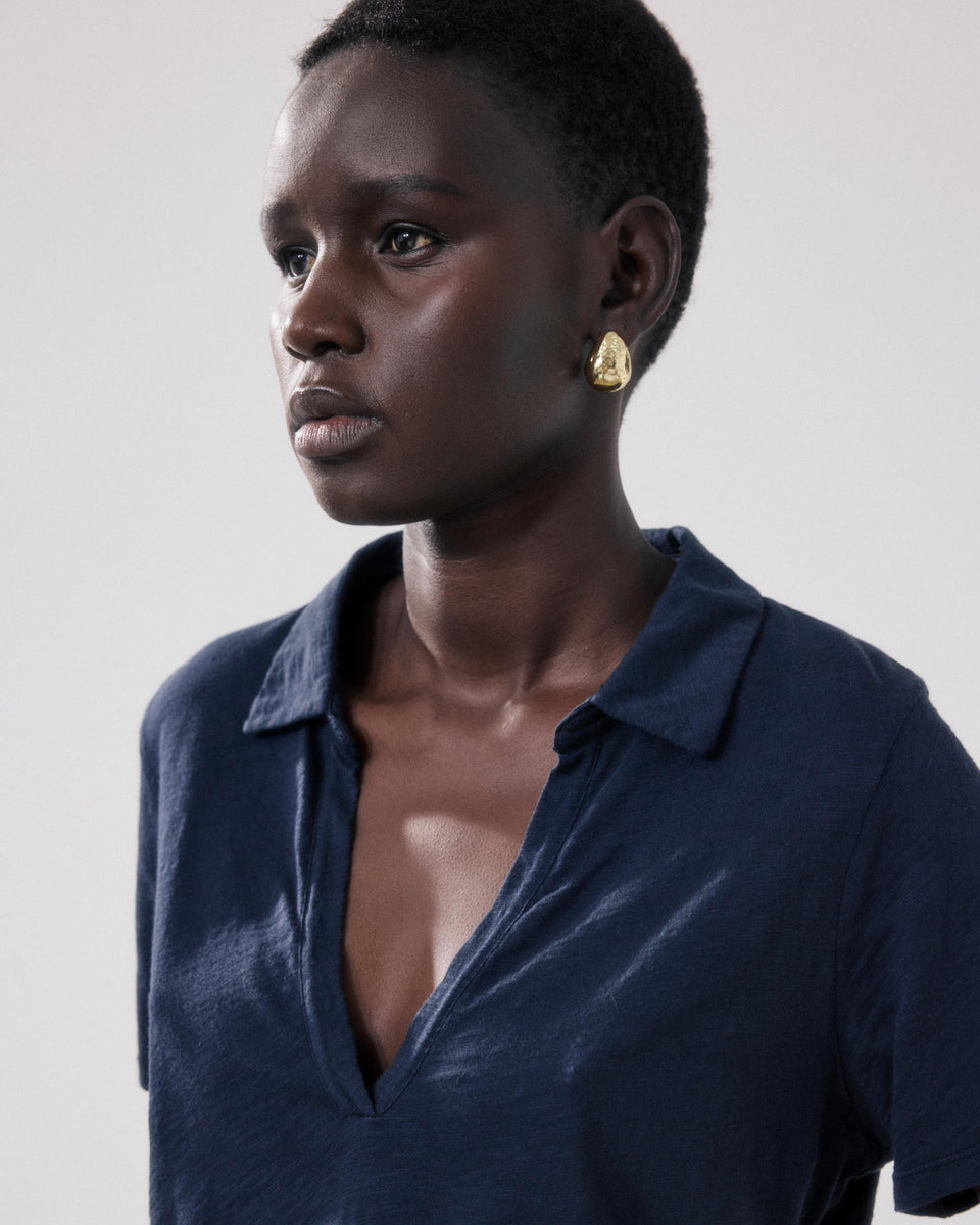 Tunage Women's Bleu Nuit Slub Cotton T-shirt - Image alternative