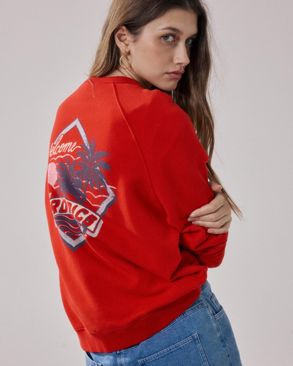 Damen-Sweatshirt aus rotem Molton von Tatropic - Image alternative