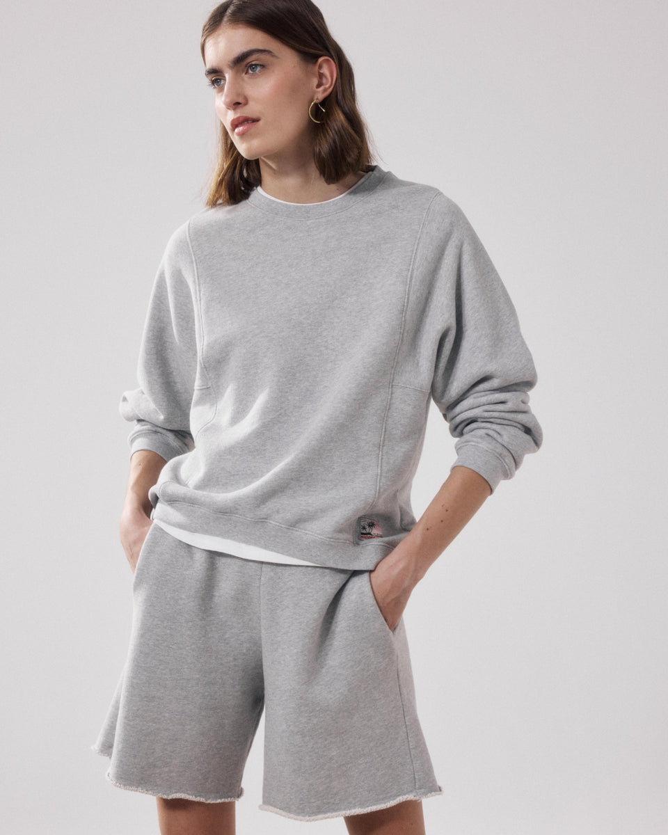Sweatshirt Femme en Molleton Gris Chiné Tamarillo - Image principale