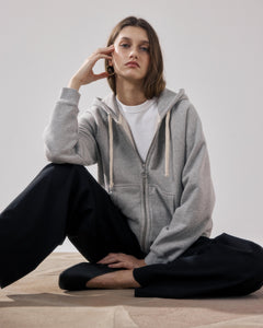 Dames sweatshirt van grijs gemêleerd Fleece Tamby