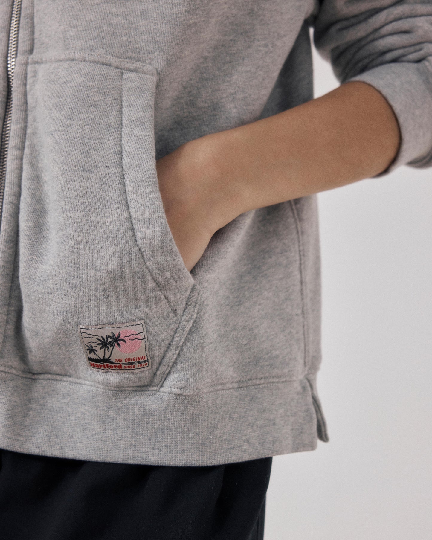 Dames sweatshirt van grijs gemêleerd Fleece Tamby