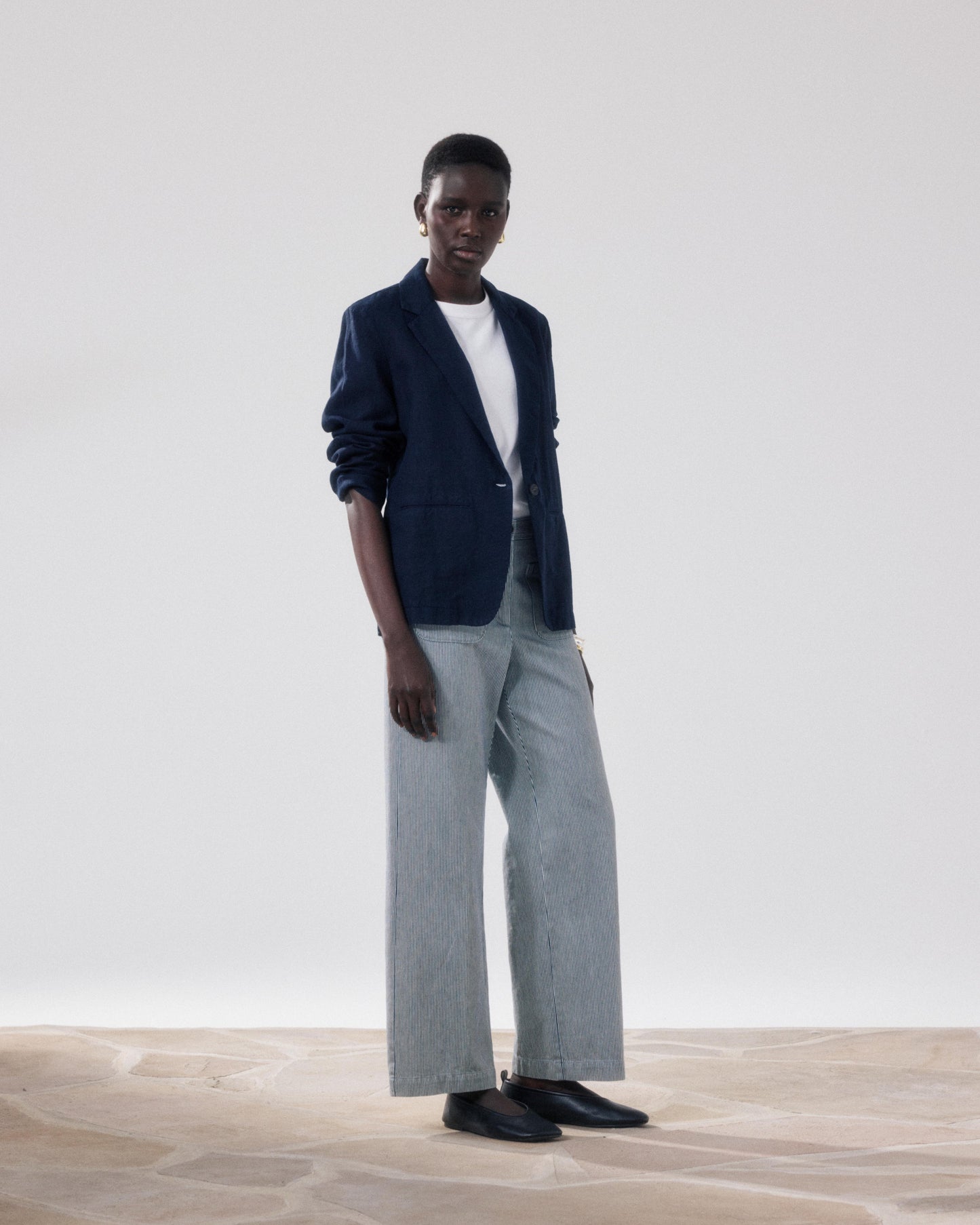 Women's Midnight Blue Linen Jacket Virna BFVH606-43