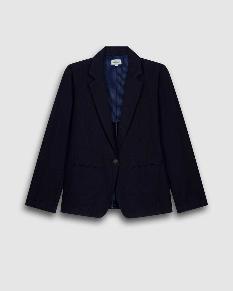 Veste Femme en Lin Bleu Nuit Virna - Image alternative