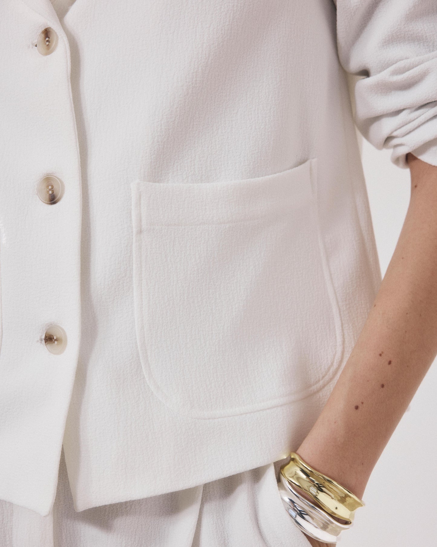 Veste Femme en Crepe Blanc Vizir