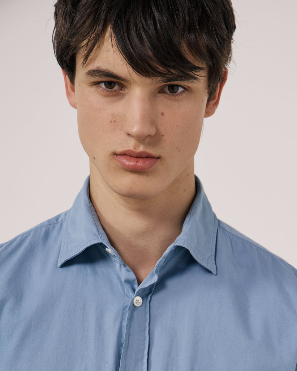 Chemise Homme en Gabardine de Coton Bleu Chambray Paul - Image 3