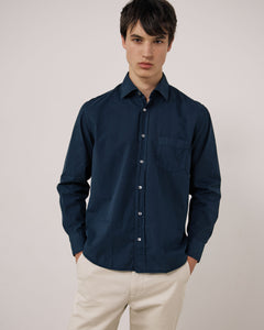 Chemise Homme en Gabardine de Coton Carbone Paul