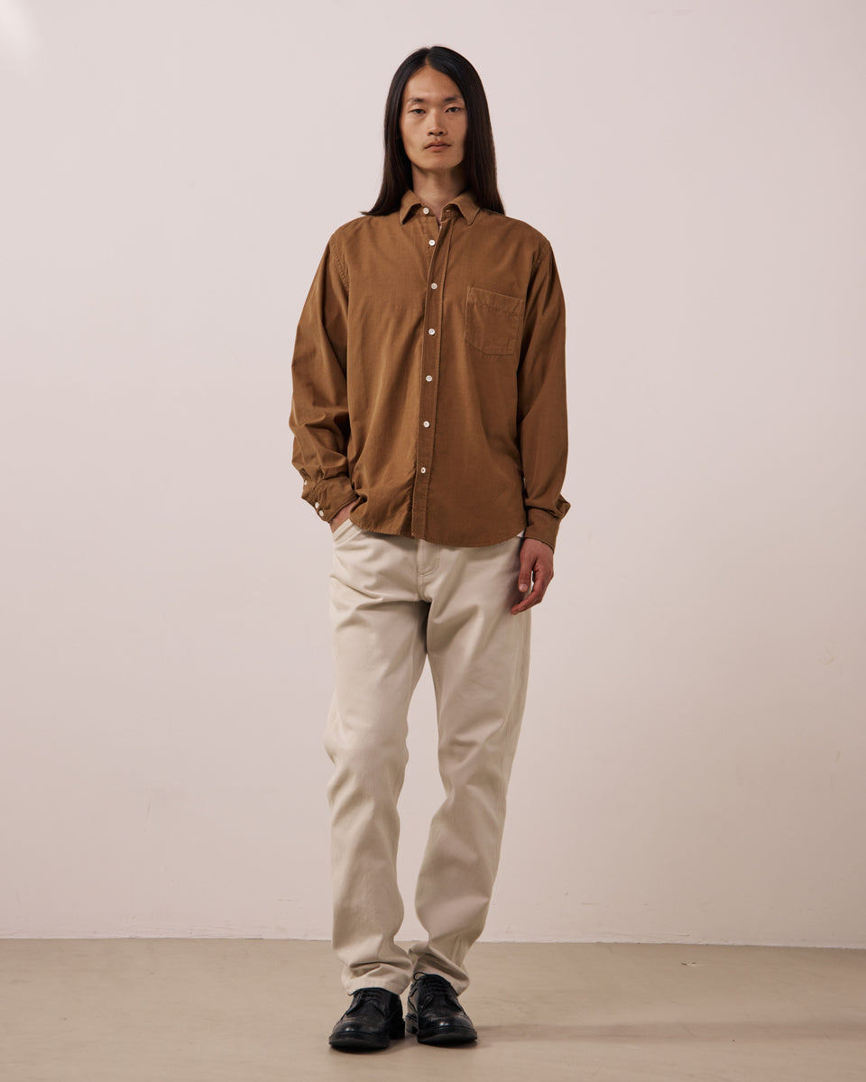 Chemise Homme en Velours Côtelé Fin Cognac Paul - Image 2