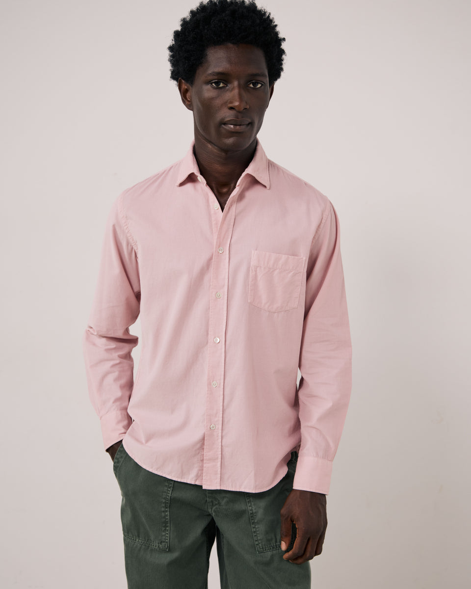 Chemise Homme en Velours Côtelé Fin Rose Poudré Paul - Image 3