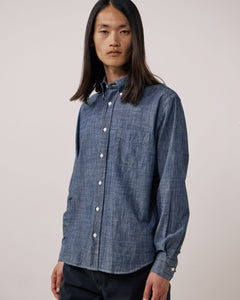 Chemise Homme en Chambray Bleu Indigo Pitt
