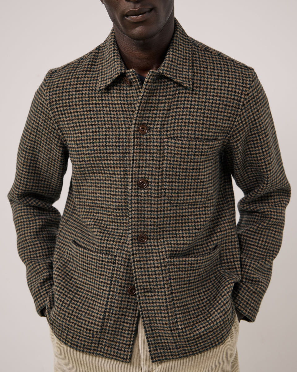 Herrenjacke aus brauner doppelseitiger Wolle mit Fischgrät Perry - Image 3