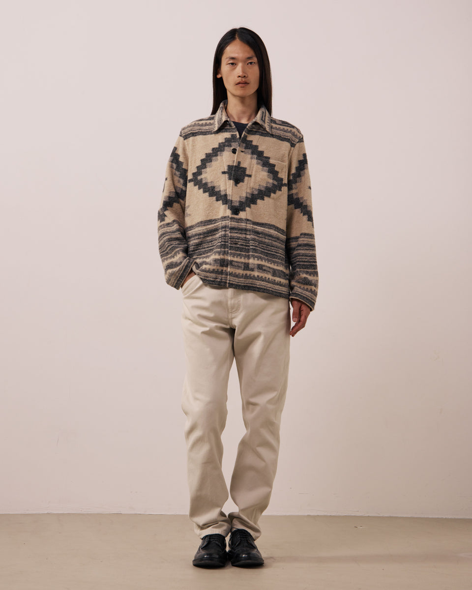 Herrenjacke aus Schurwollmischung Ecru Perry - Image principale
