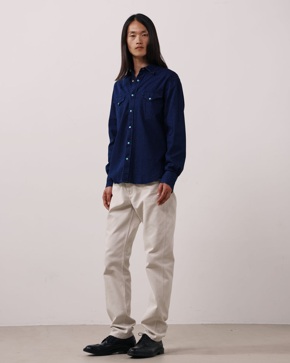 Pasadena Men's Indigo Blue Denim Shirt - Image 2
