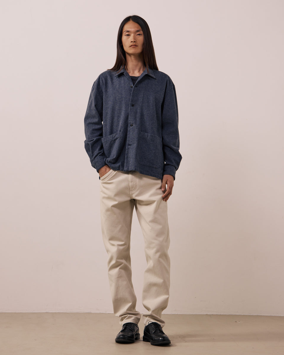 Chemise Homme en Coton Double Face Bleu Marine Flint - Image 2