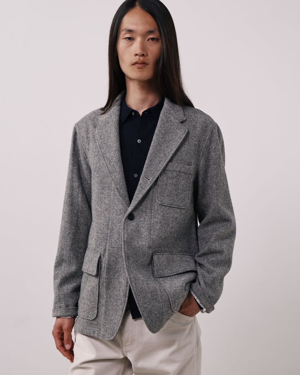 Chaqueta de lana de espiga gris para hombre Joey - Image 2