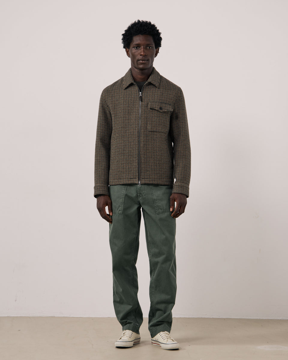 Herrenjacke aus brauner doppelseitiger Wolle mit Fischgrät Dandy - Image 2