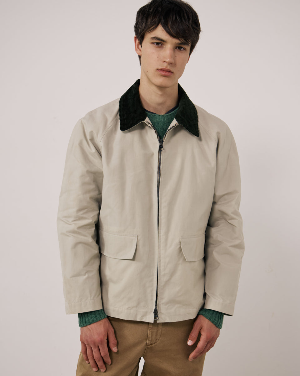 Herrenjacke aus Baumwollgabardine in Ecru Dancer - Image principale