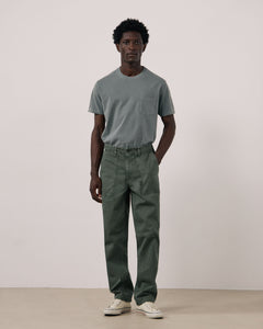Pantalon Homme en Coton à Chevrons Vert Militaire Fatigue