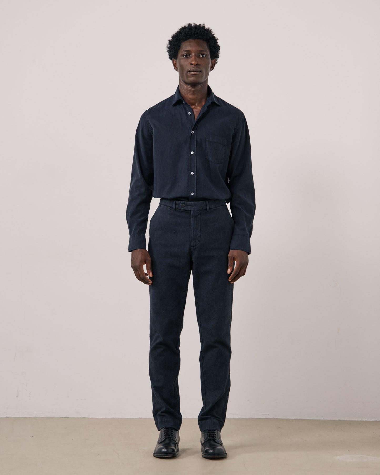 Pantalon Homme en Coton Bleu Marine Taylor