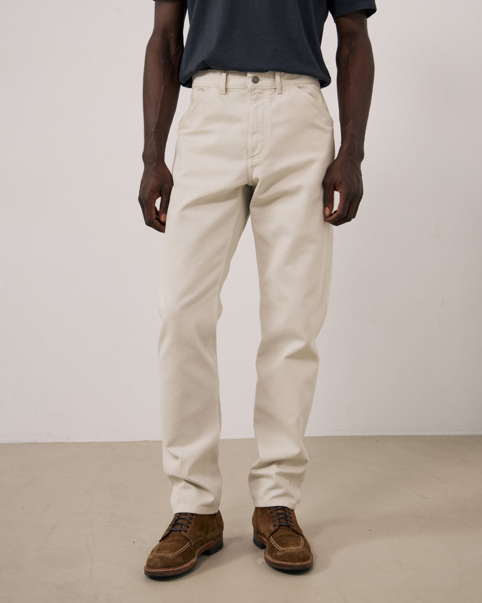 Pantalon Homme en Velours Côtelé Ecru Terrence - Image 2
