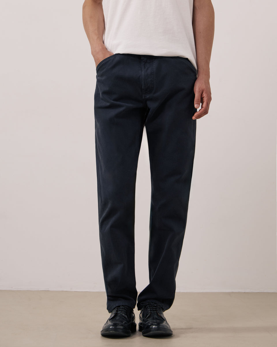Pantalon Homme en Velours Côtelé Bleu Marine Terrence - Image 3