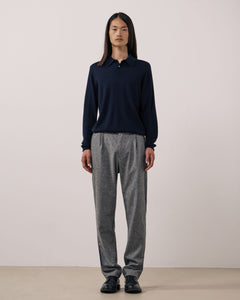 Pantalon Homme en Flanelle de Laine à Carreaux Gris Task