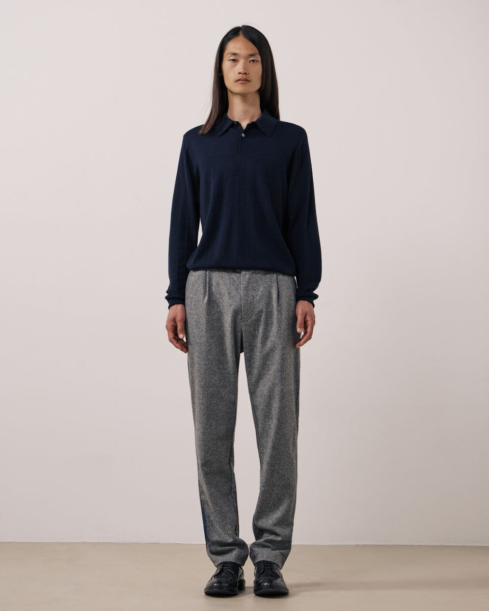Pantalon Homme en Flanelle de Laine à Carreaux Gris Task - Image principale