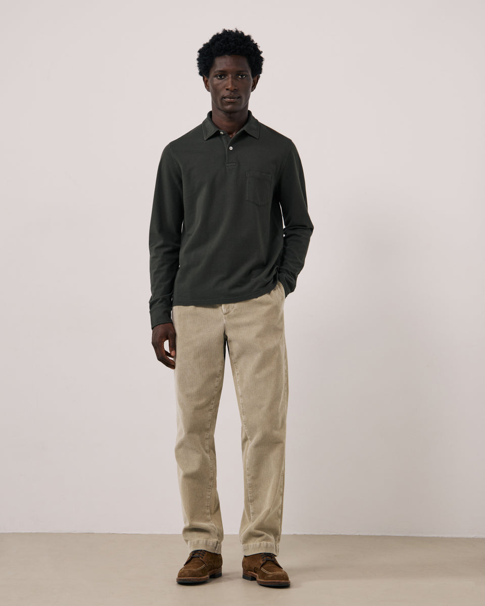 Men's Chocolate Cotton Piqué Polo - Image 2